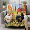thumbnail image 2 of Yellow Vintage Rooster Blanket Soft Cozy Warm Throw Blanket for Couch, Plush Fuzzy Flannel Fleece Blankets for Sofa, Farmhouse Animals Watercolor Bed Blankets Lightweight Gifts for Women, 30"x40", 2 of 9