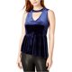 thumbnail image 1 of Blusa de punto con dobladillo peplum Kensie para mujer azul pequeña, 1 of 2