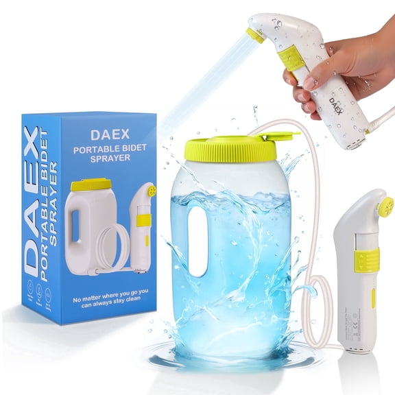 DAEX Portable Bidet for Travel-Electric High Pressure Rechargeable Personal Hygiene Sprayer 2.5L Bottle