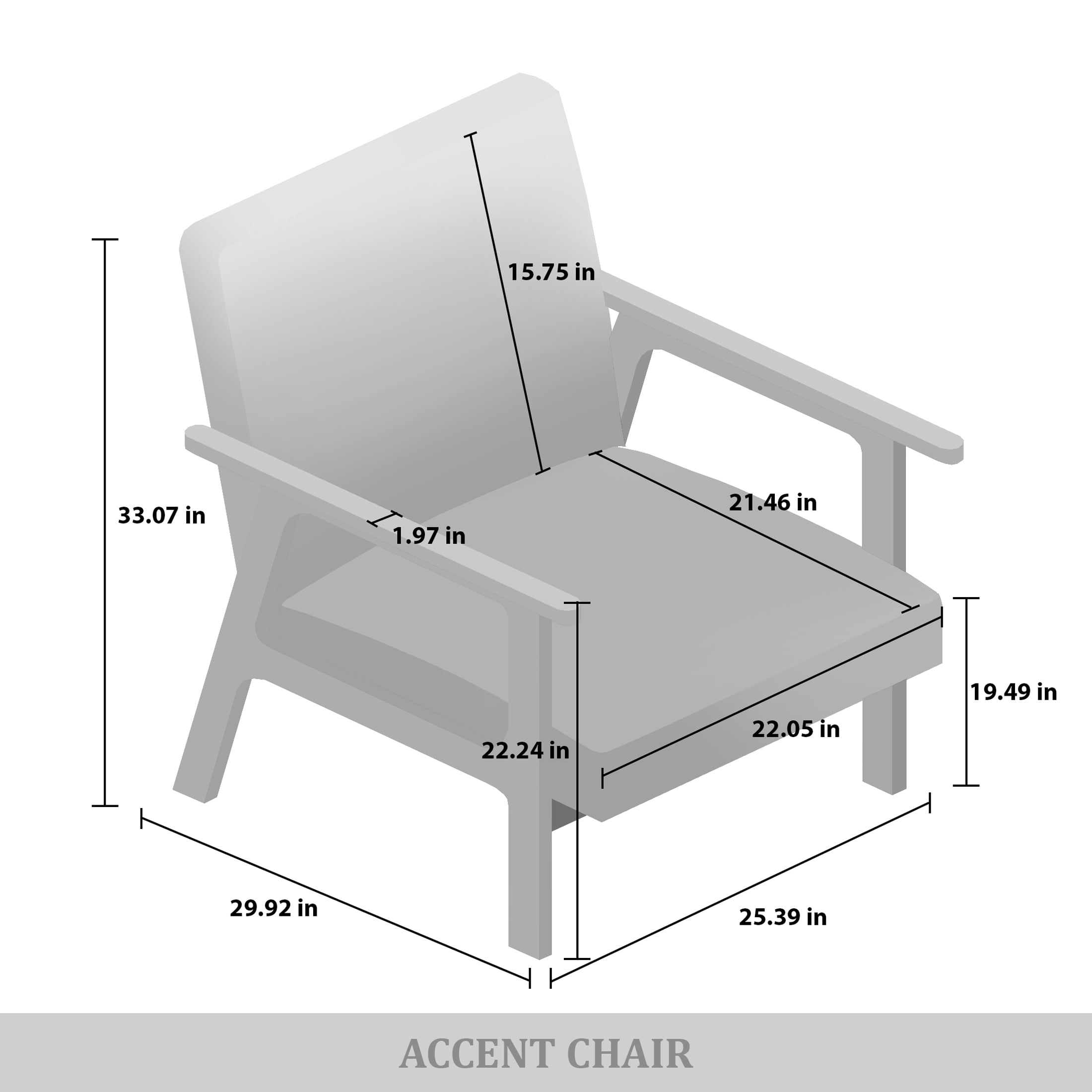 Castle Place Contemporary Accent Chair, Black