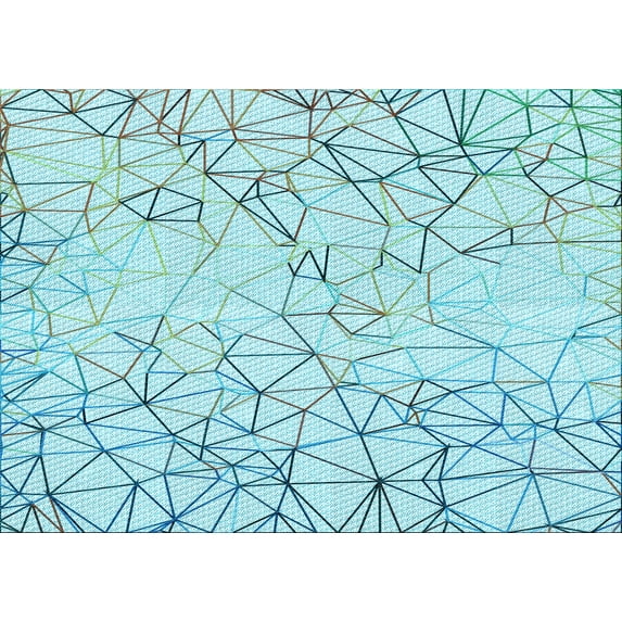 Ahgly Company Indoor Rectangle Patterned Electric Blue Area Rugs, 4' x 6'