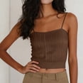 thumbnail image 2 of Noric Women's Built-in Bra Tank Top Square Neck Sleeveless Ribbed Spaghetti Strap Cami Slimming Everyday Basic Casual Outfits, 2 of 6