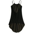 thumbnail image 4 of SXCXLSA Women's Mesh Tie Back Strappy Side Split Sheer Swimsuit Cover Up Dress Bikini Beach Coverup Black XL, 4 of 9