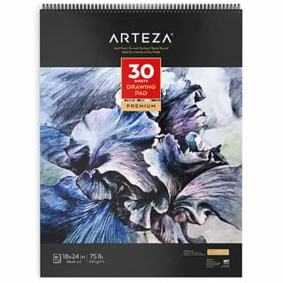 Arteza Spiral Hard Cover Black Paper Sketchbook 5.5x8.5, 200 Pages