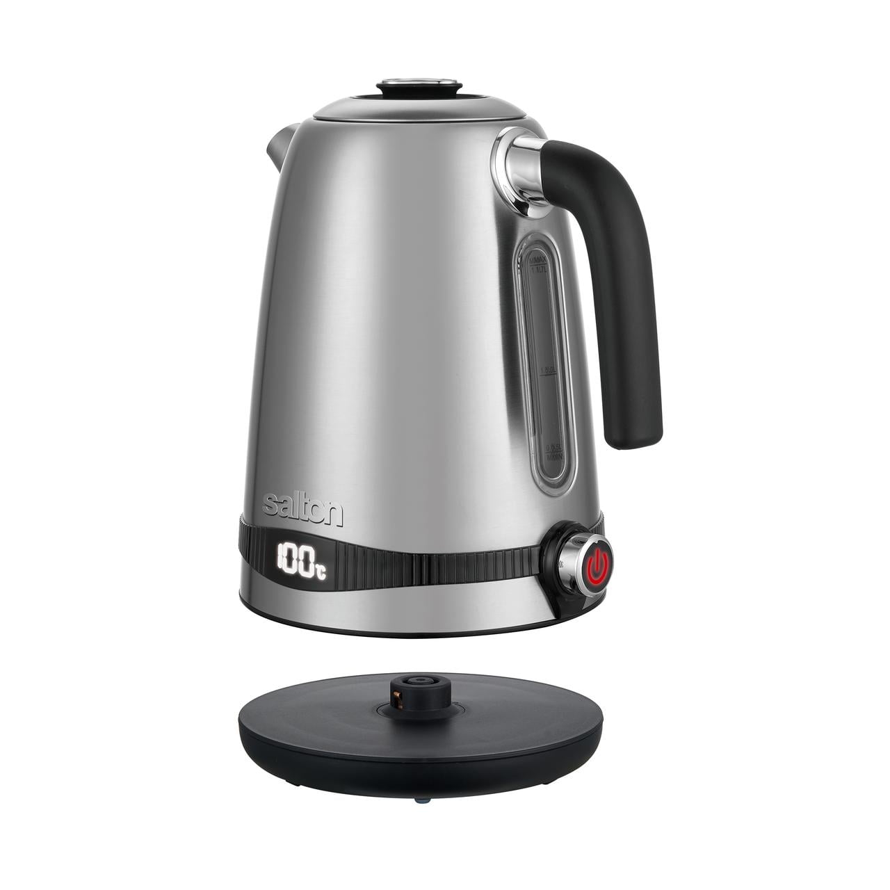 Salton Cordless Electric Stainless Steel Tea Kettle with Variable Temperature Control, 1.8 Quart