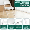 thumbnail image 4 of HaiCube 8-Pack PU Leather Padded Folding Chair, Heavy Duty Portable Folding Chair with Metal Frame, No Assembly Indoor Chair, White, 4 of 8