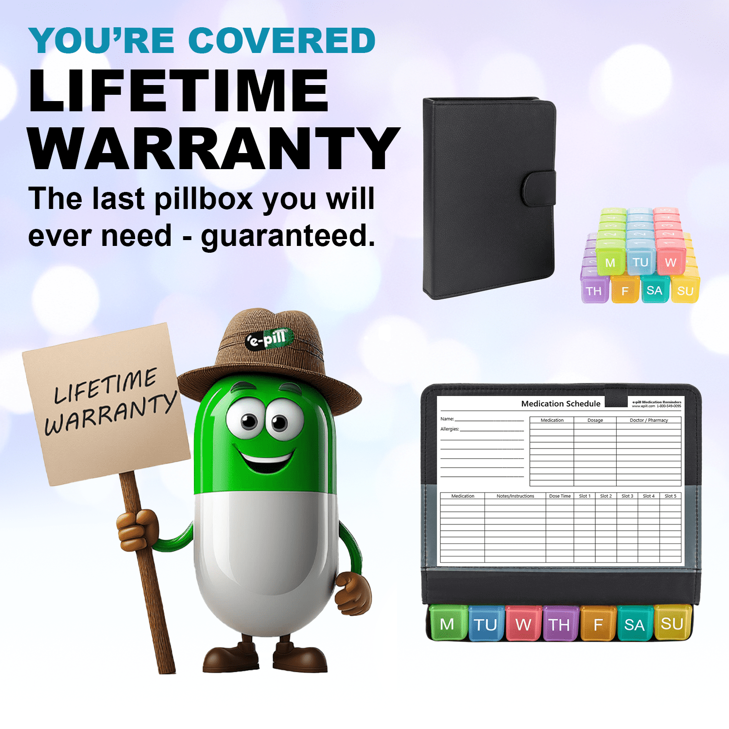 e-pill Large 5 Daily Doses x 7 Days Weekly Pill Organizer System