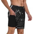 thumbnail image 2 of Daiia Star Gazing Cat Illustration Mens Swim Trunks Swim Shorts Quick Dry Swim Shorts with Mesh Lining Pockets-Small, 2 of 9