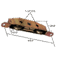 thumbnail image 2 of CRL D1607B 1-1/4" Tandem Steel Ball Bearing Roller Assembly 11/16" Wide Housing Bulk - pack of 10, 2 of 4