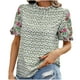 thumbnail image 1 of Blusas de Manga Corta para las Mujeres Imprimir Cuello de Pie Top Casual, Blusas para las Mujeres Casual, 1 of 6