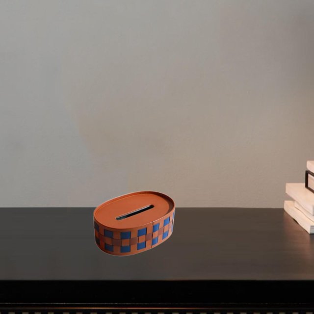 Caja de pañuelos de cuero, caja de almacenamiento de pañuelos decorativa elegante, caja para sala de estar, mesita de noche, mesa de centro, encimera redondo