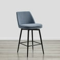 thumbnail image 5 of CHITA 27 inch Counter Height Swivel Bar Stools Low Back Set of 4,Fabric in Capri Blue, 5 of 7