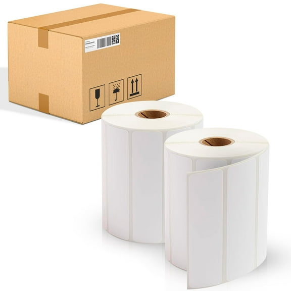 White Direct Thermal Labels, 1 in Core Desktop, 21600 Count, 4 x 1 in