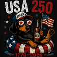 thumbnail image 3 of USA 250 Patriotic Dachshund T-Shirt, 1776–2026 America Graphic Tee, 3 of 6
