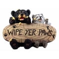 thumbnail image 1 of Ebros Black Bear & Raccoon Statue Wipe Your Paws Greeter Welcome Sign Home Decor, 1 of 5
