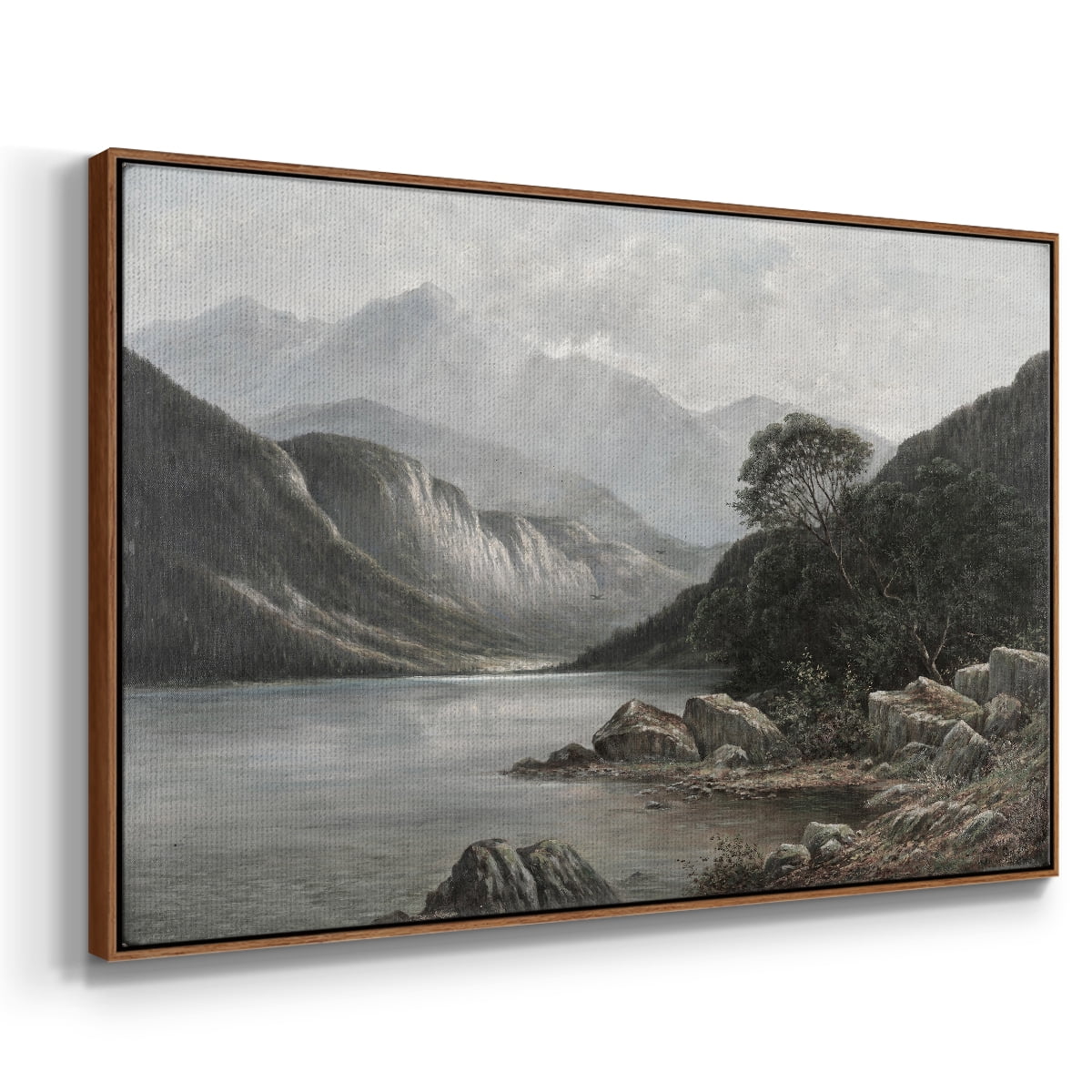 Vintage Landscape-XXXVIII By Wexford Home Framed in Walnut Wood Gallery Wrapped Canvas 25 in. x 37 in.