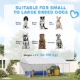 thumbnail image 3 of Large Outdoor Dog Kennel with Waterproof PE Cover, 14.8' x 14.8' x 7.1' Galvanized Steel Dog Run for Small to Large Pets, Weather-Resistant Backyard Pet Enclosure, Silver, 3 of 7