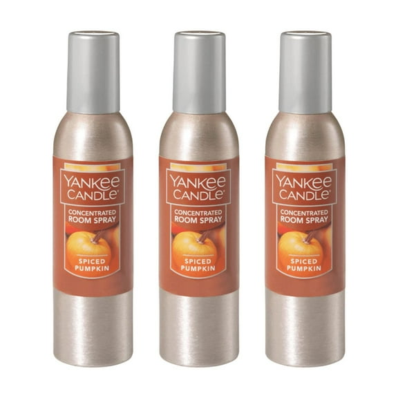Yankee Candle Concentrated Air Freshener Room Spray, Odor Eliminator for Home, Bathroom, Spiced Pumpkin, 1.5 Oz (Pack of 3)