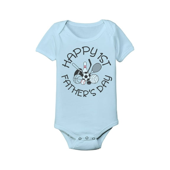 Instant Message - Happy 1st Father's Day Circle Sports Boy - Infant One Piece