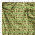 thumbnail image 4 of Soimoi Green Rayon Crepe Fabric Artistic Tree & Wolf Animal Printed Fabric 1 Yard 46 Inch Wide, 4 of 5