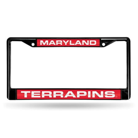 Maryland NCAA Terrapins Black Metal License Plate Frame Holder