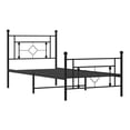 thumbnail image 4 of Metal Bed Frame with Footboard, Black Full Size 39.4x78.7, Sturdy Steel Platform Bed, Headboard for Back Support, Under Bed Storage, 4 of 9