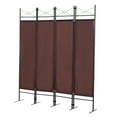 thumbnail image 2 of Royard Oaktree 4-panel Folding Privacy Screen, 71" Tall Room Divider with Metal Frame, Portable Room Partition Screen, Freestanding Wall Divider for Bedroom, Living Room, Office, Dorm (Brown), 2 of 7