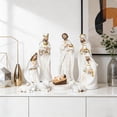 thumbnail image 4 of Hand-Painted Resin Nativity Set of 9, White and Gold Christmas Manger Scene Figurines for Indoor Tabletop Decor, Religious Holiday Decoration and Collectible Gift, 4 of 6
