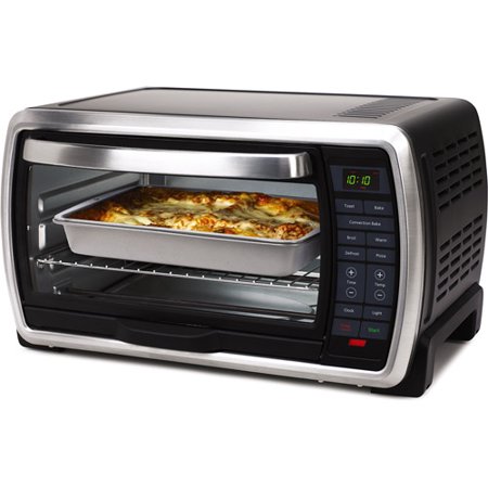 Oster Large Capacity Countertop 6 Slice Digital Convection Black Oster Large Capacity Countertop 6 Slice Digital Convection Black Polished Stainless Steel Toaster Oven