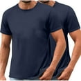 thumbnail image 6 of dazeni 2 Pack Mens Short Sleeve T Shirt Solid Gym Workout Athletic Shirt Solid Comfy Cotton Tee Shirt Top S-3XL, 6 of 8