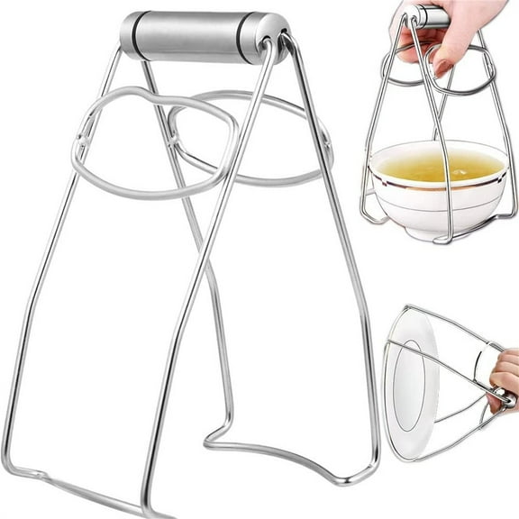 Stainless Steel Bowl Clip,Kitchen Folding Hot Plate Tongs Bowl Clips,Universal Kitchen Plate Lifter Tool for Moving Hot Plate or Bowls with Food Out