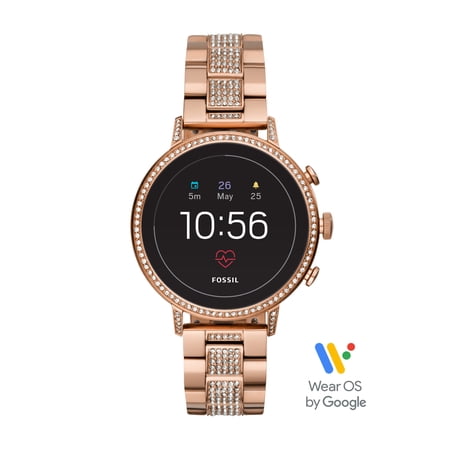 Fossil Gen 4 Venture HR Women's Smartwatch - Rose Stainless Steel with Glitz