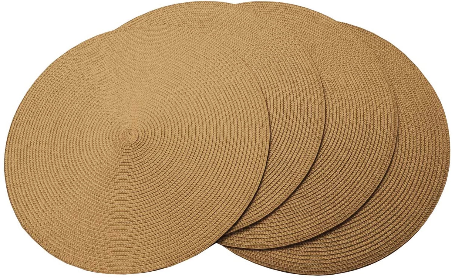 Stain-Proof and Non-Slip Beige Round Placemats,Woven Placemats Six-piece Set,Easy to Clean,Washable Suitable for Kitchen table,The Best Gift for Friends Heat-Resistant 14.17 Inches Wife,Mothers 