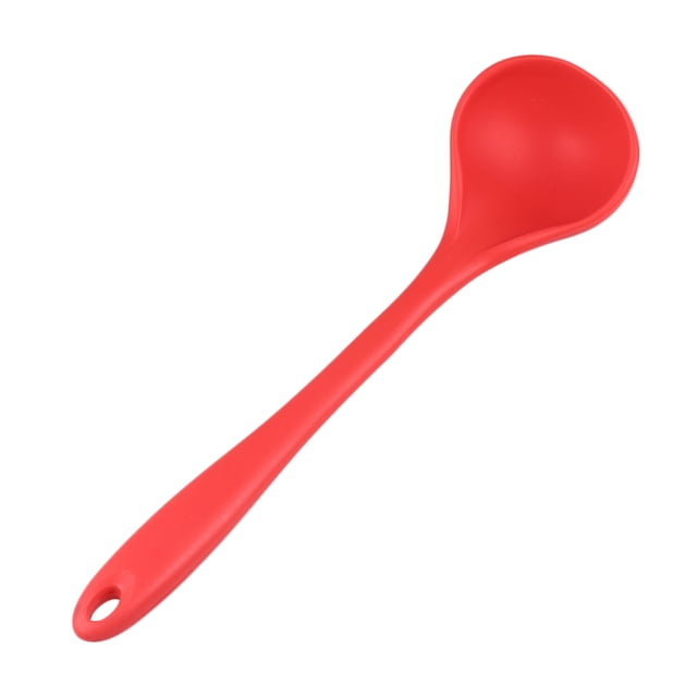 Shisuyan 1pc Food Grade Silicone Kitchen Cooking Tool Cooking Soup Ladle Kitchen Gadget for Home (Soup Ladle Red)