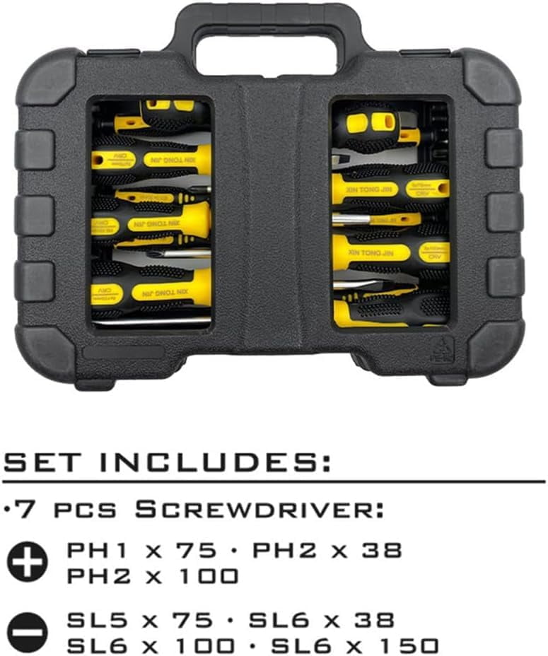 58-Piece Professional Screwdriver Set with Storage Case, Magnetic Chrome Vanadium Steel Toolkit for Home Repairs, Electronics, and Automotive Use