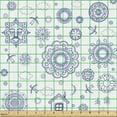 thumbnail image 2 of Abstract Fabric by the Yard Upholstery, Monochromatic Design Medallion Ornaments Clouds and Floral Motifs Print, Decorative Fabric for DIY and Home Accents, Dark Violet and White by Ambesonne, 2 of 5