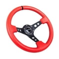 thumbnail image 3 of NRG Reinforced Steering Wheel (350mm / 3in. Deep) Red Suede w/Blk Circle Cutout Spokes - RST-006S-RR, 3 of 5