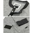 thumbnail image 3 of ZIMEGO Men's Long Sleeve Contrast Button Placket Neck Cuffs Casual Henley Shirts, 3 of 4