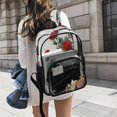 thumbnail image 6 of PVC Transparent Backpacks Clear Backpack for Travel and Outings Red Roses on The Wall, 6 of 7