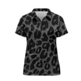 thumbnail image 6 of Whosucclay Black Grey Leopard Print Quick Dry Polo Shirts, Polyester Tennis Short Sleeved Shirt Lightweight Breathable Tennis Shirts for Golf Exercise Outdoor Activities Size Large, 6 of 10