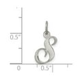 thumbnail image 2 of 925 Sterling Silver Solid Polished Small Fancy Script Letter Name Personalized Monogram Initial S Charm 16x10mm Wide Pen, 2 of 2