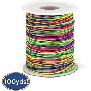 Casewin Elastic String for Pony Beads for Kids, 1mm Rainbow Elastic Cord  String for Bracelet Making, Colorful Stretchy Cord for Jewelry Making, 100m