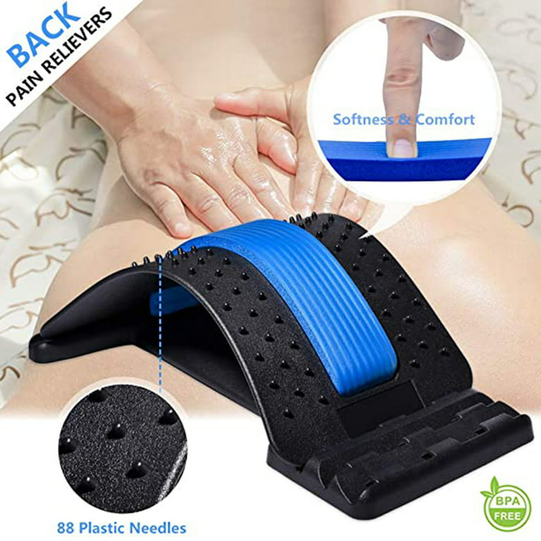 Back Stretching Device, Lumbar Back Pain Relief Device,Back Stretcher Massager ,Multi-Level Lumbar Support Stretcher Spinal, Lower and Upper Muscle