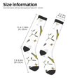 thumbnail image 2 of Knee High Socks for Women Men Athletic - Champagne Print Thigh-High Black Sole Comfort Breathable Long Socks for Casual Travel Running, 2 of 7