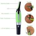 thumbnail image 3 of Men’s Nose Ear Face Neck Eyebrow Hair Mustache Beard Trimmer Shaver Clipper with Batteries, 3 of 11