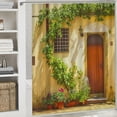 thumbnail image 6 of Orinice Green leaf shower curtain garden landscape natural plant landscape stone brick wall country marble stone wall bathtub curtain bathroom accessories fabric with hooks&nbsp; 60x72, 6 of 7