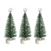 Small Pine Tree LED Lights Mini Artificial Sisal Snow Christmas Decoration