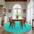 Washable Round Rugs 8 Ft, Turquoise Large Circle Area Rug Non-Slip ...