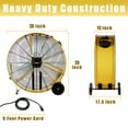 thumbnail image 4 of HiCFM 21100 CFM 36 inch Heavy Duty Barrel Fan with Powerful 4/5 HP Motor, Turbo Blade, Solid Wheels & Low Noise Working for Industrial or Commercial Use - UL Safety Listed, 4 of 10