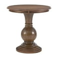 thumbnail image 3 of Linon Aspen Round Accent Table Pedestal Base 26.5" High in Natural Stained Wood, 3 of 9